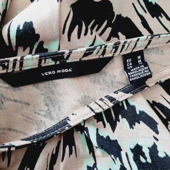 VERO MODA Mille Sleveless Calf Midi Dress Stretchy Pull-Over Abstract Sz M - Picture 12 of 15